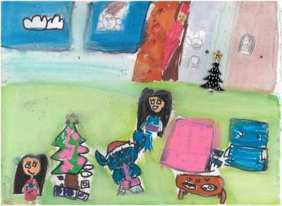 Lucía de Partearroyo, 7 años. "La Navidad, el trabajo y Stich"