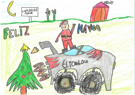 Diego Oliván, 7 años. "La Navidad motorizada"