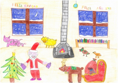 "La Navidad en la granja de Papá Nöel" Luis Alcubierre, 8 años