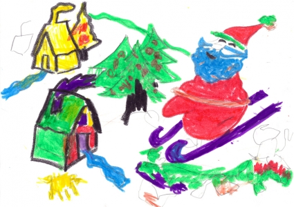 "Papá Noel lleva regalos a todos los pueblos" Lucía de Partearroyo, 3 años